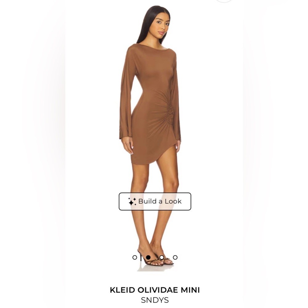 SNDYS Olividae Mini Dress in Mocha Small NWT - Picture 10 of 11
